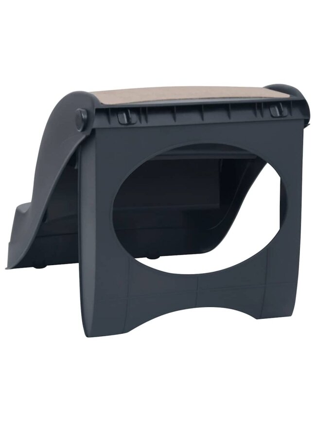 Folding Dog Stairs, Dark Gray, 3 Steps 4