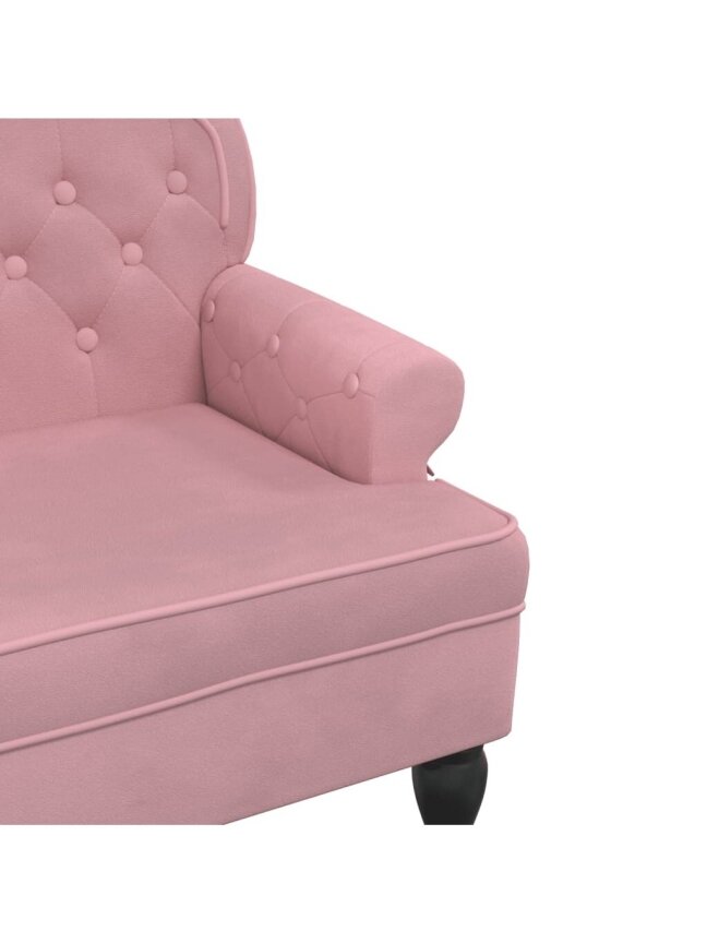 Bench with backrest, pink, 119.5x64.5x75 cm, velvet 5 Bench with backrest, pink, 119.5x64.5x75 cm, velvet 5