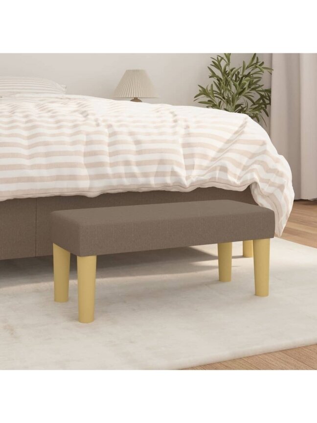 Bench, taupe, 70x30x30 cm, fabric 1