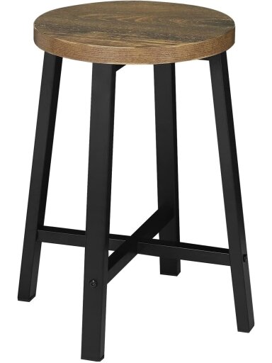 2 täispuidust tabureti komplekt, pruun/must