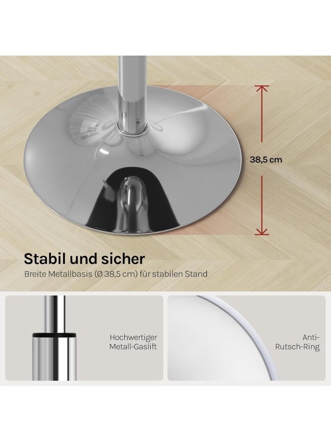Adjustable Height Stool with Handle, Chrome Steel 6