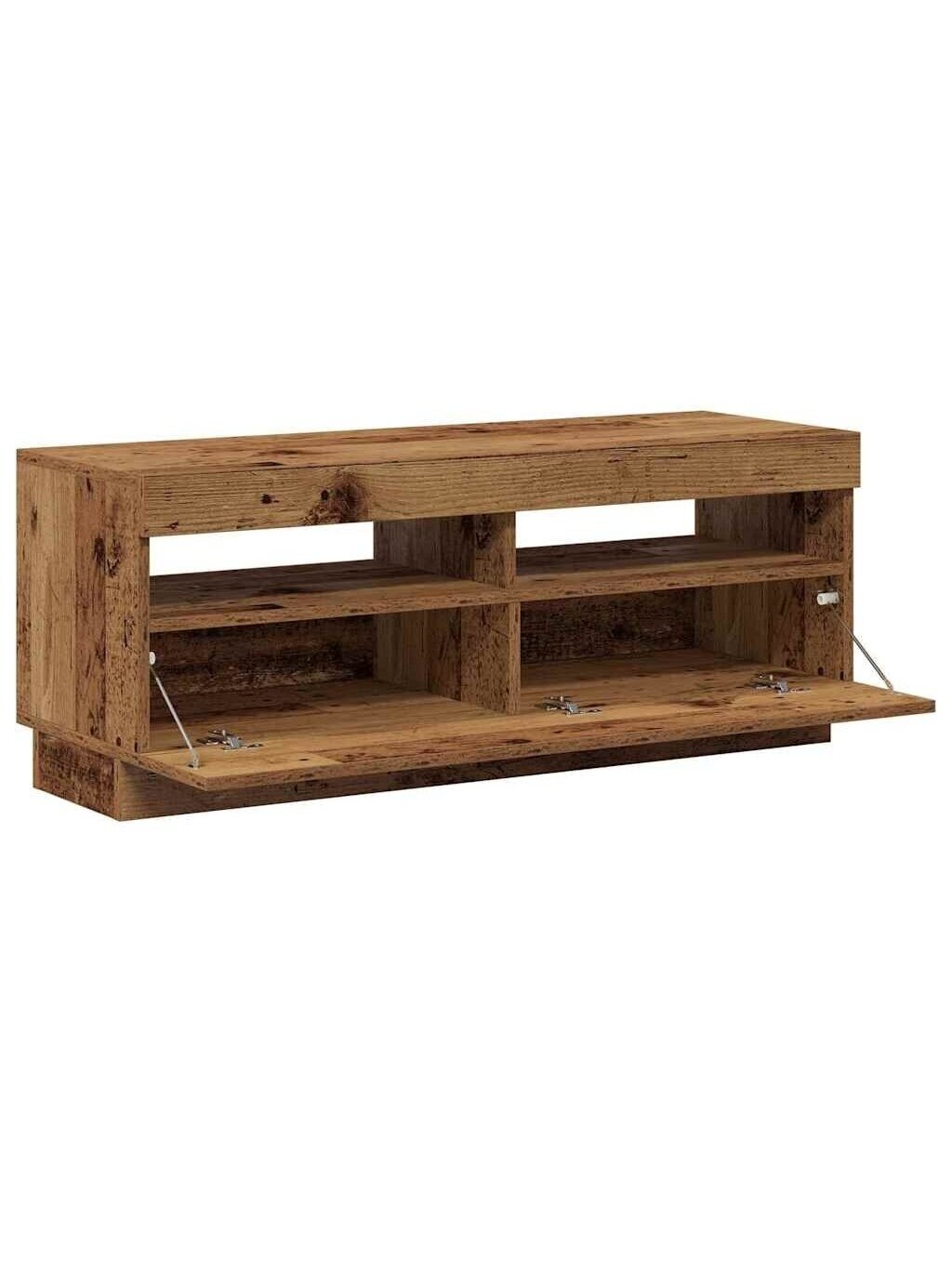 TV skapītis ar LED, koksne, 100x35x40 cm, koksne 4