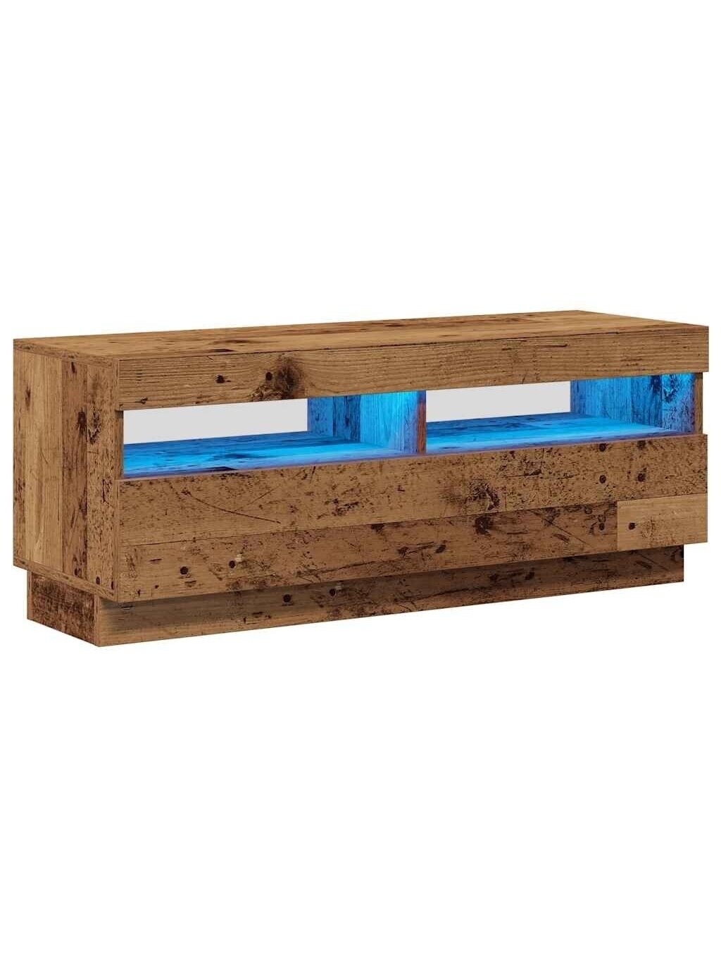 TV skapītis ar LED, koksne, 100x35x40 cm, koksne 1
