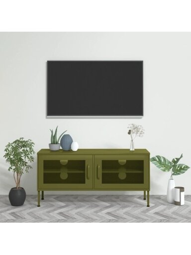 TV skapis, olīvu zaļš, 105x35x50 cm, tērauds