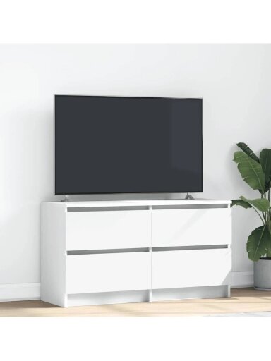 Szafka pod telewizor, biała, 100 × 35 × 54 cm, drewno obrabiane