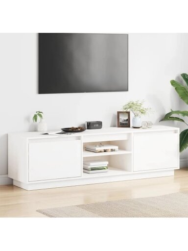 Telerialus, valge, 140x35x40 cm, täispuidust mänd