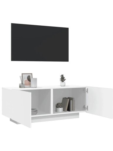 Televizora skapis, balts, 100x35x40 cm, koksne