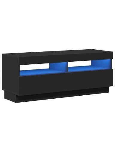 Televizoriaus spintelė su LED apšvietimu, juoda, 100x35x40cm