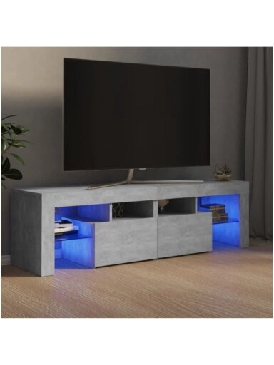 Televizoriaus spintelė su LED, betono pilka, 140x36,5x40cm