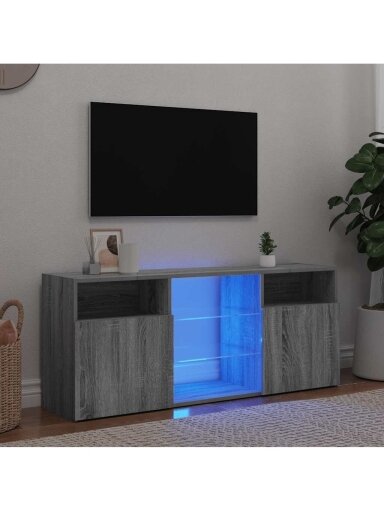 Szafka RTV z oświetleniem LED, szary dąb, 120×30×50 cm