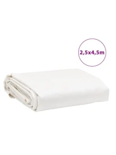 Tentas, baltos spalvos, 2,5x4,5m, 650g/m² Tentas, baltos spalvos, 2,5x4,5m, 650g/m²