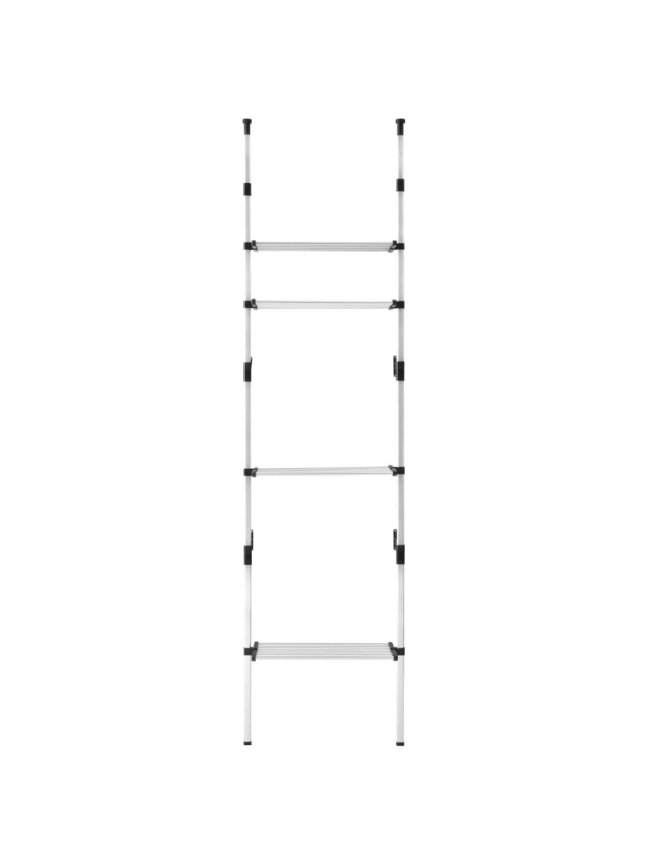 Telescopic wardrobe system with shelves, aluminum 4