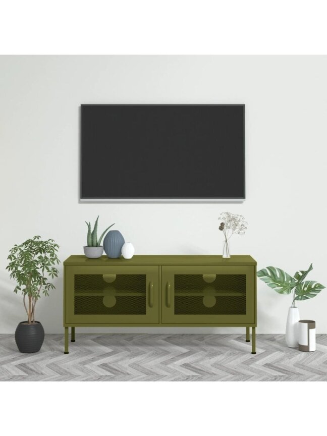 TV kapp, oliivroheline, 105x35x50 cm, teras