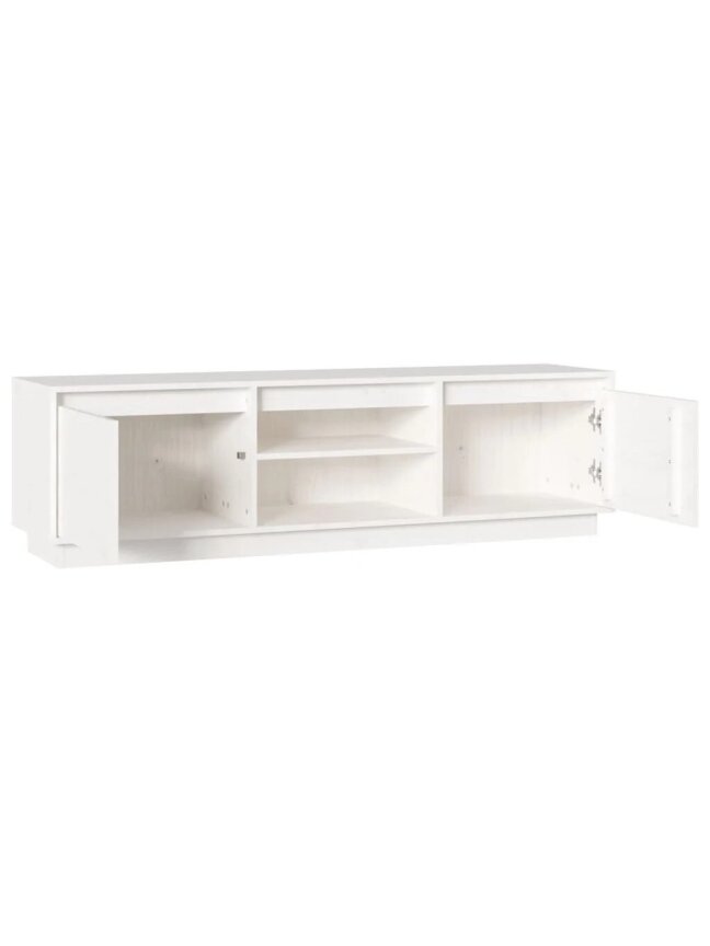 Telerialus, valge, 140x35x40 cm, täispuidust mänd 3