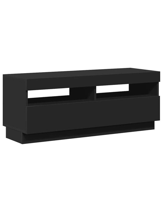 Televizoriaus spintelė su LED apšvietimu, juoda, 100x35x40cm 5