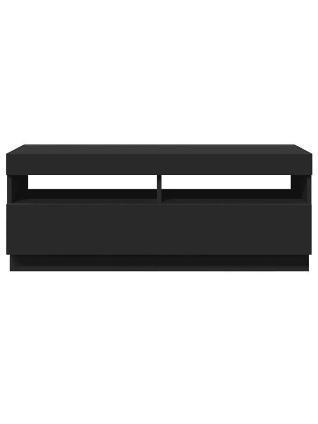 Televizoriaus spintelė su LED apšvietimu, juoda, 100x35x40cm 7