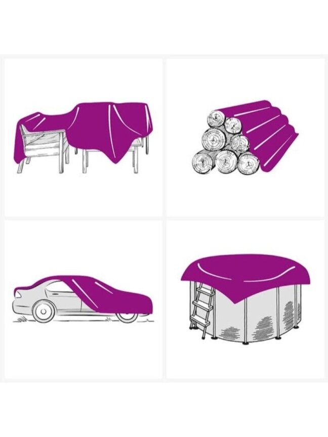 Tarpaulin, anthracite color, 2.5 × 4.5 m, 650 g/m² 6