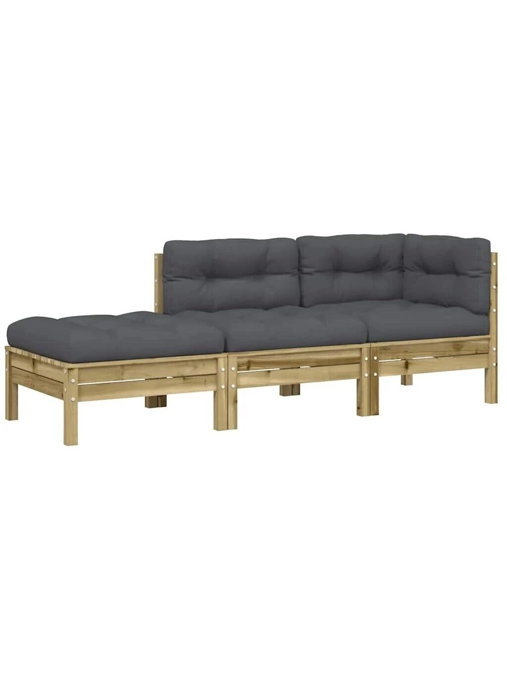 Three-seater garden sofa with cushions and footrest 2 Three-seater garden sofa with cushions and footrest 2