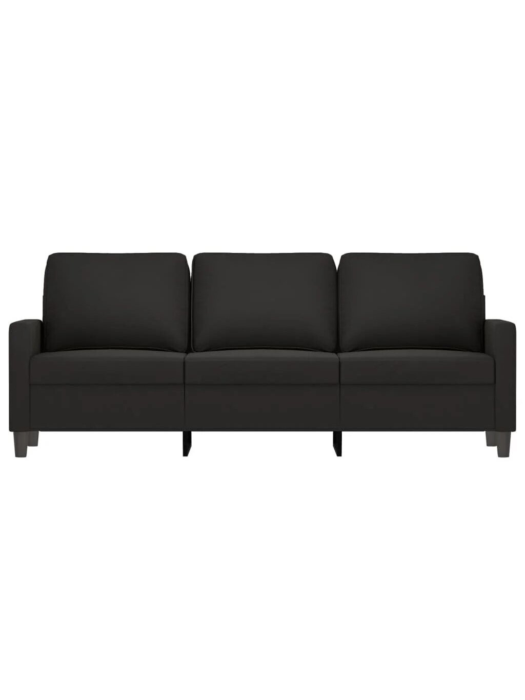 Three-seater sofa, black color, 180 cm, velvet 2