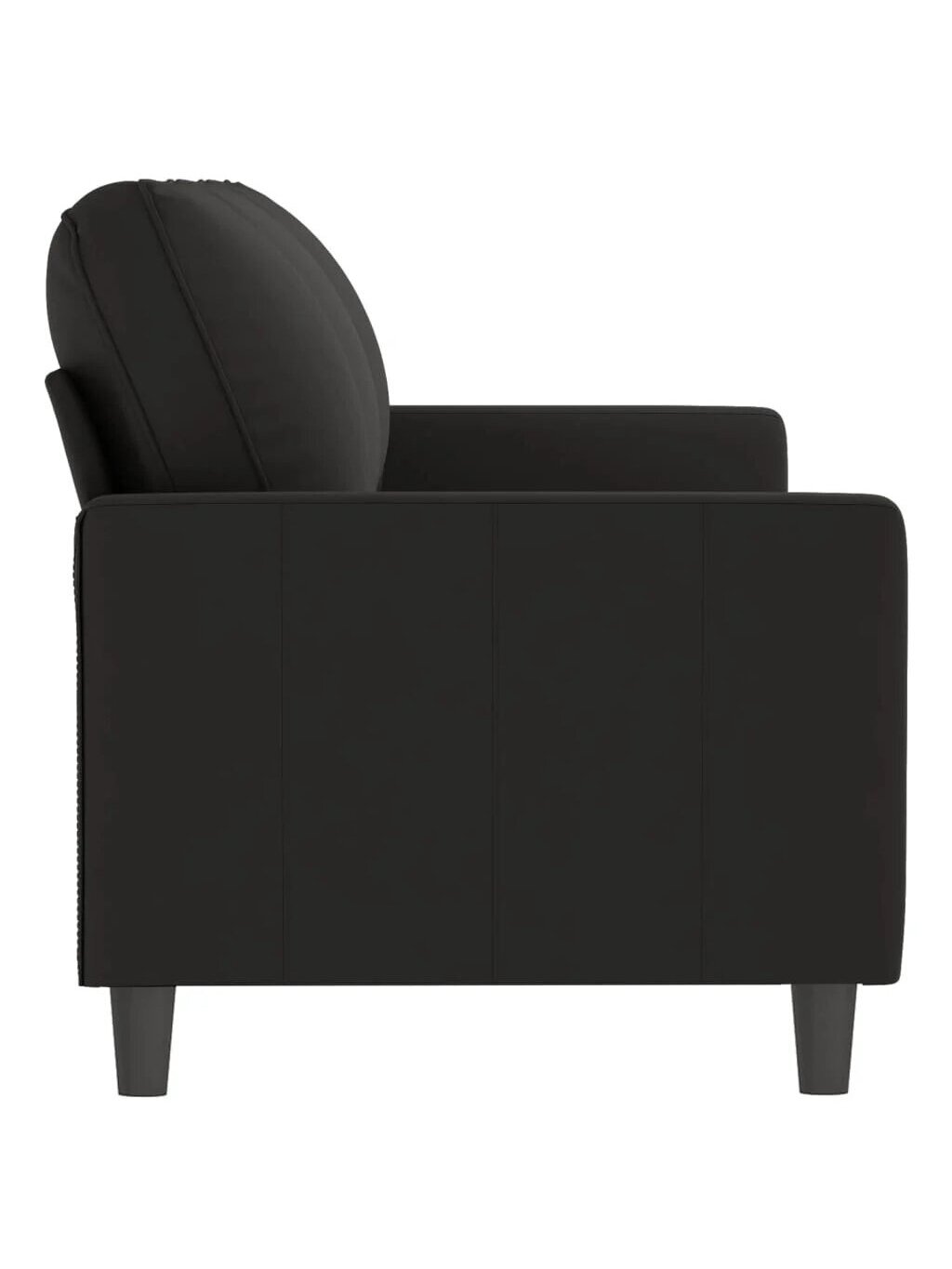 Three-seater sofa, black color, 180 cm, velvet 3