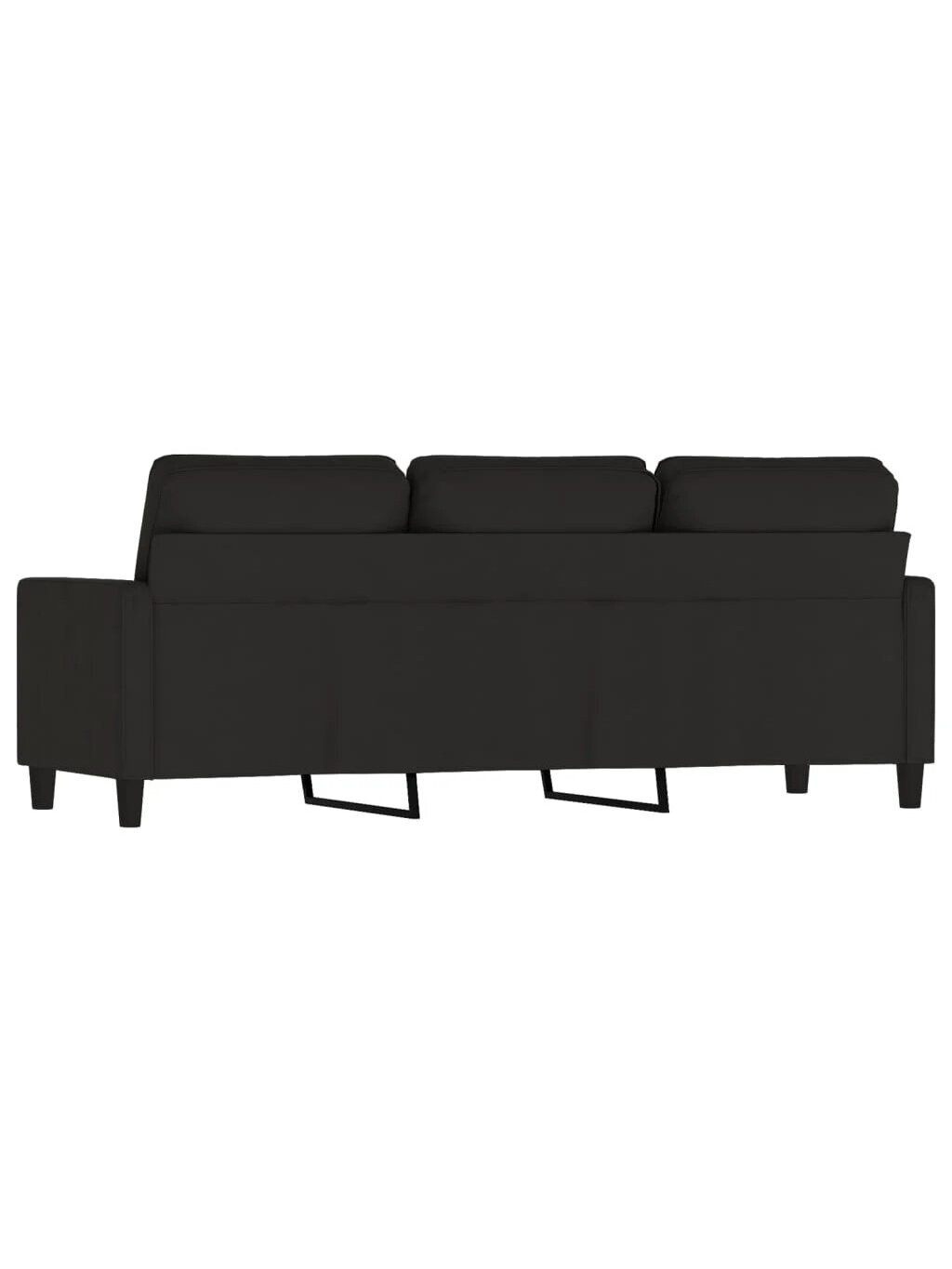 Three-seater sofa, black color, 180 cm, velvet 4
