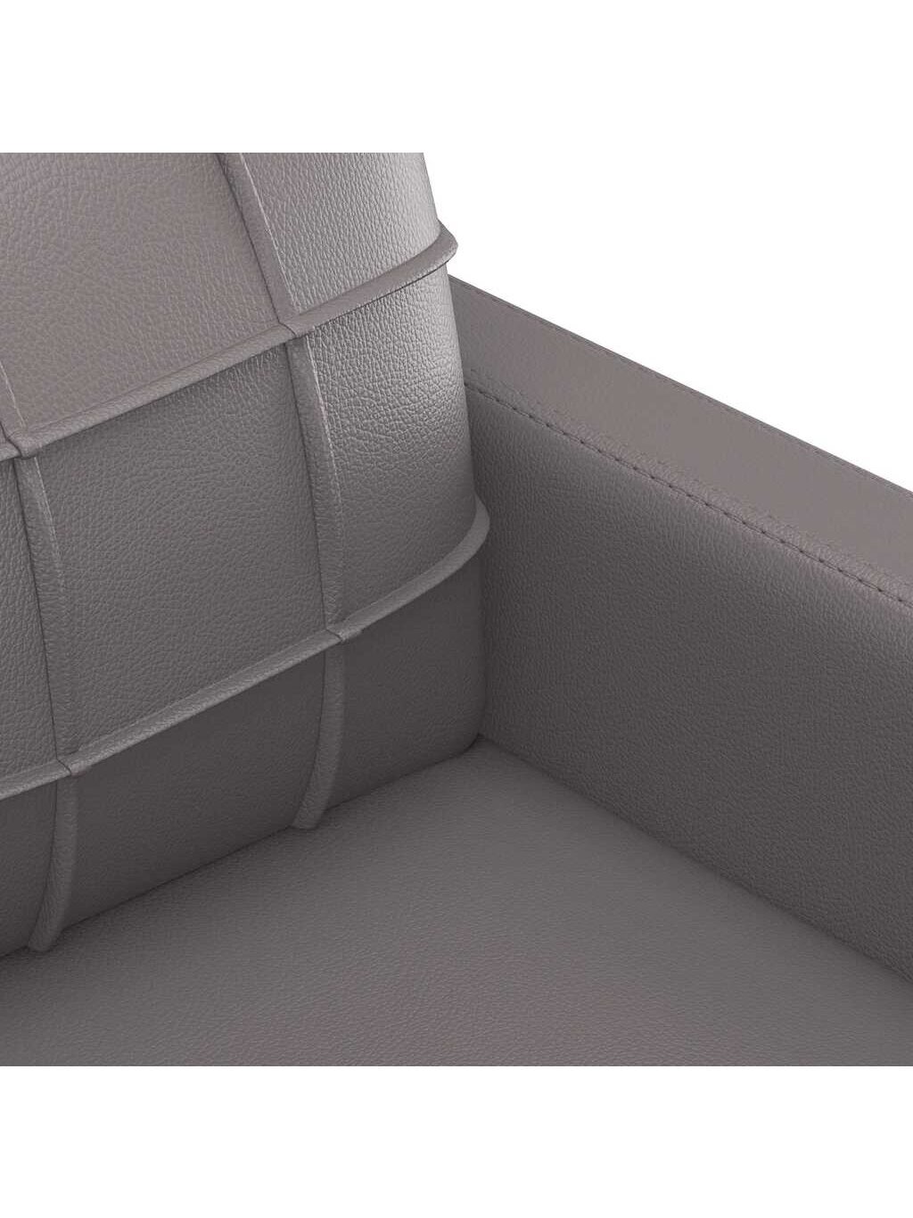 3-Seater Sofa, Grey, 180 cm, Faux Leather 6 3-Seater Sofa, Grey, 180 cm, Faux Leather 6