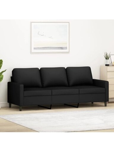 Kolmekohaline diivan, must, 180 cm, samet