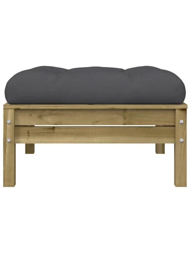 Three-seater garden sofa with cushions and footrest 10