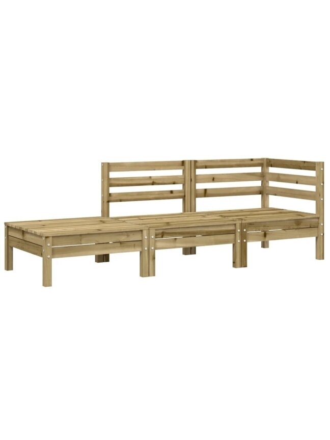 Three-seater garden sofa with cushions and footrest 3