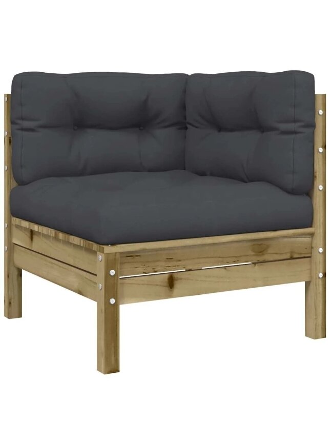 Three-seater garden sofa with cushions and footrest 5