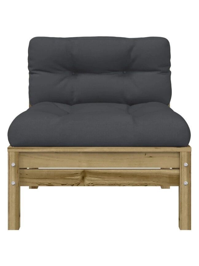Three-seater garden sofa with cushions and footrest 8