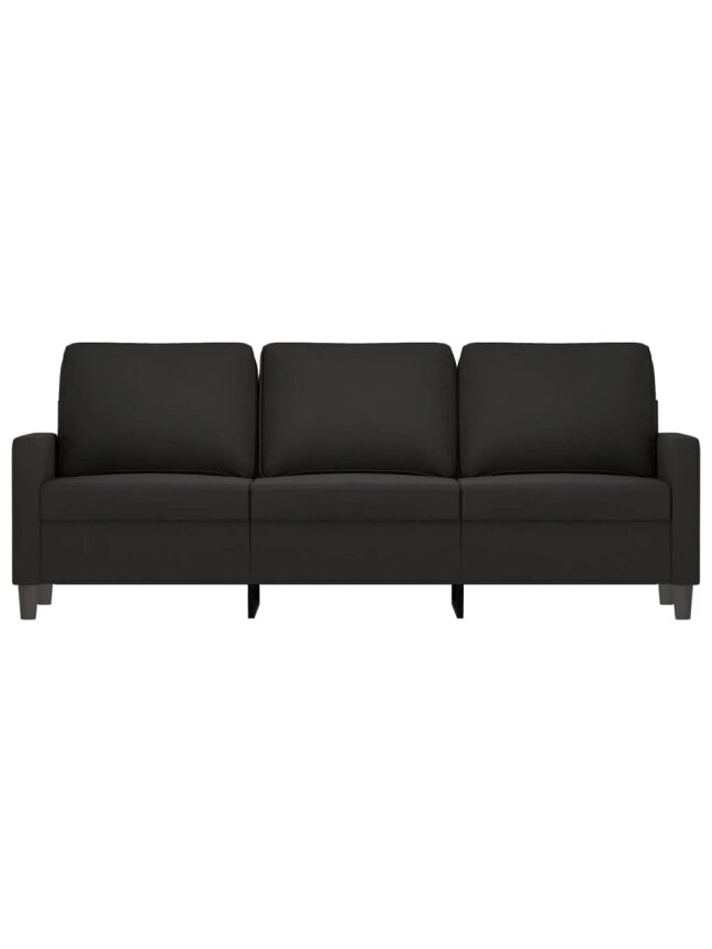 Three-seater sofa, black color, 180 cm, velvet 2