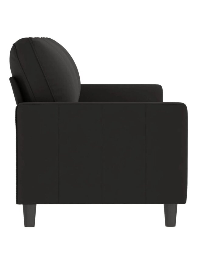 Three-seater sofa, black color, 180 cm, velvet 3