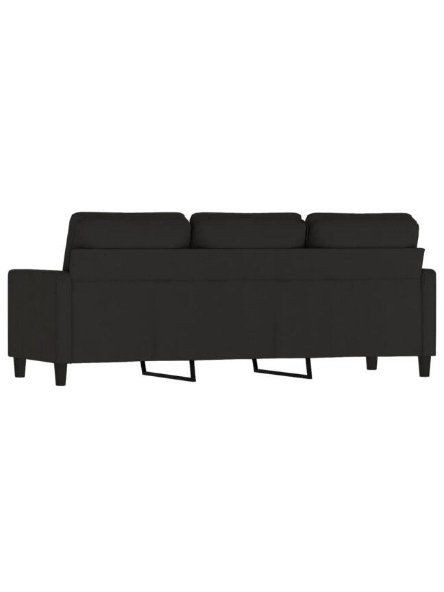 Three-seater sofa, black color, 180 cm, velvet 4