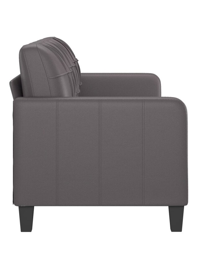 Trivietė sofa, pilkos spalvos, 180cm, dirbtinė oda 3
