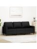 Three-seater sofa, black color, 180 cm, velvet
