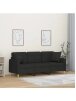 Three-seater sofa with cushions, black, 180 cm, fabric