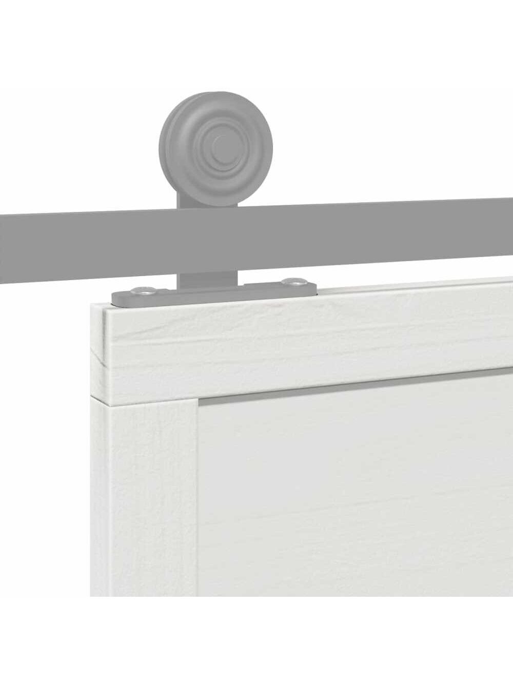 Barn Style Door, White, 80x208 cm, Solid Pine Wood 3