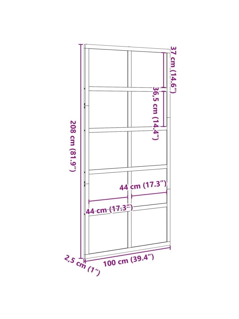 Barn-Style Door, 100x208 cm, Solid Pine Wood 8
