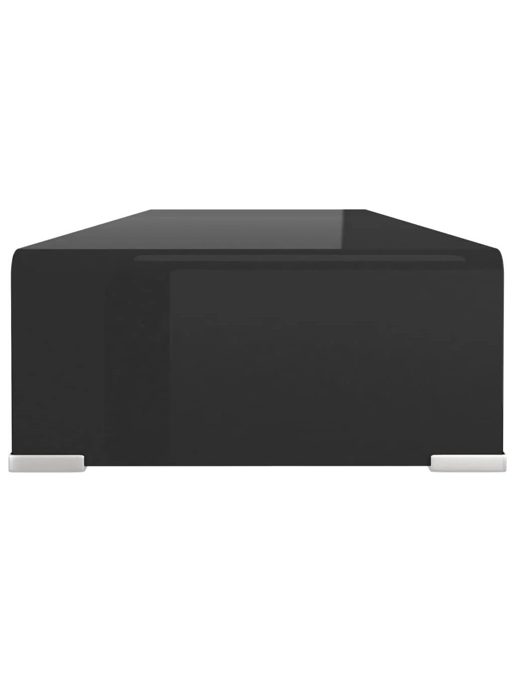 TV Stand / Monitor Riser, Black Glass, 80 x 30 x 13 cm 5 TV Stand / Monitor Riser, Black Glass, 80 x 30 x 13 cm 5