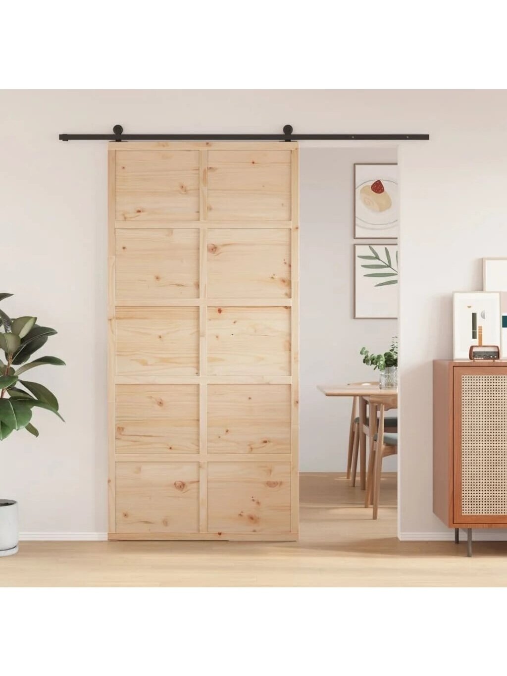 Barn-Style Door, 100x208 cm, Solid Pine Wood
