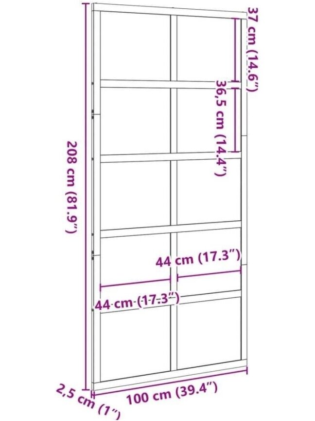 Barn door, 100 × 208 cm, solid pine wood 5