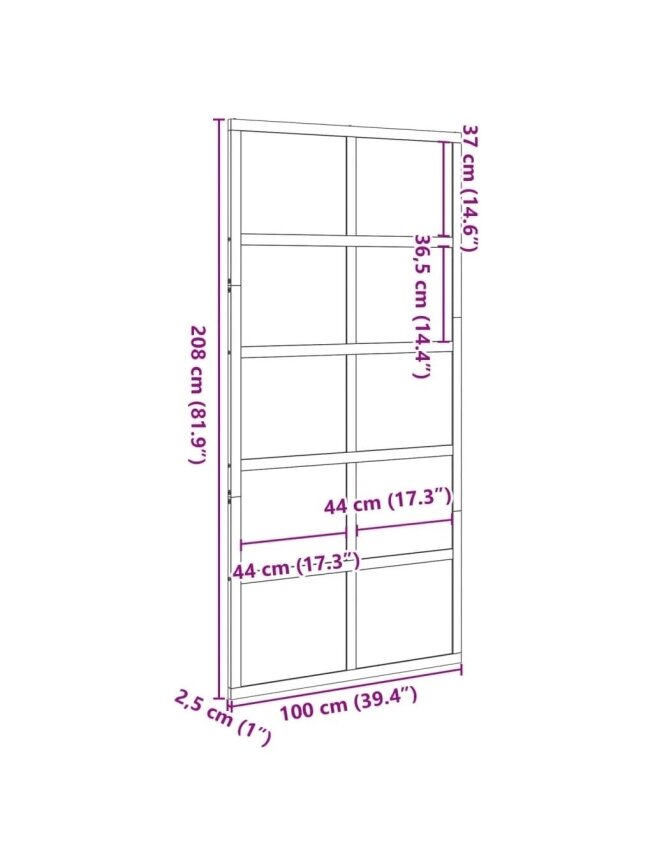 Barn-Style Door, 100x208 cm, Solid Pine Wood 8