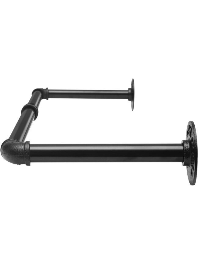Strong industrial-style wall-mounted clothes rack, black, 100 cm. 1 Strong industrial-style wall-mounted clothes rack, black, 100 cm. 1