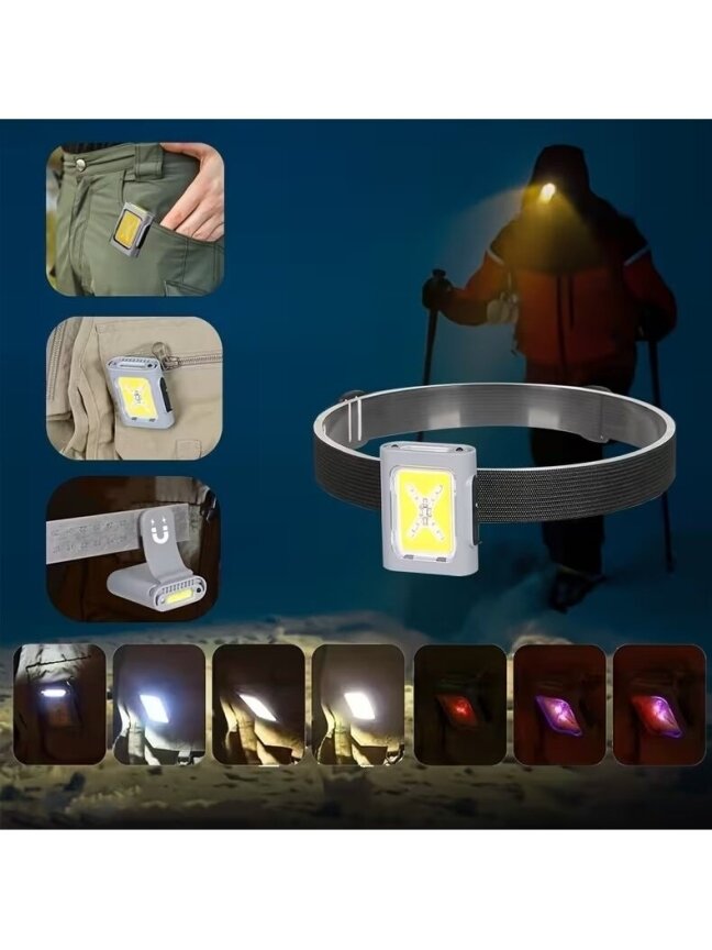 Ultra-bright headlamp with motion sensor and Type-C charging. 7