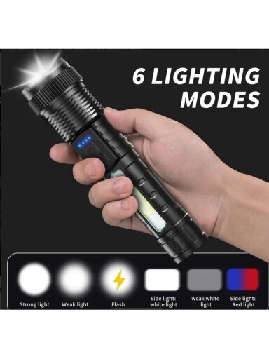 USB-C įkraunamas LED prožektorius / žibintuvėlis