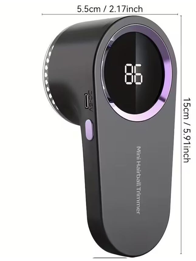 USB rechargeable fabric lint remover with digital display and long-lasting battery