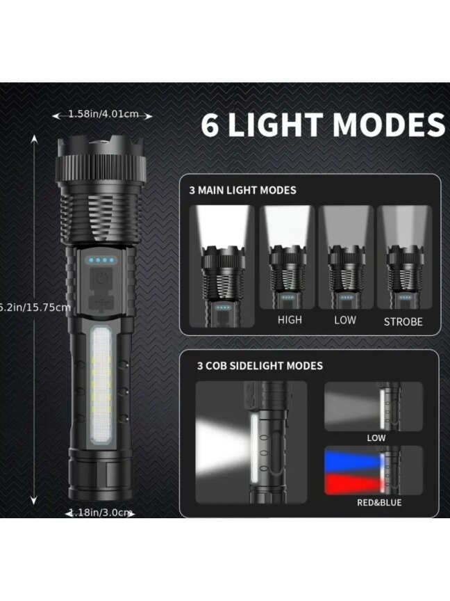 USB-C įkraunamas LED prožektorius / žibintuvėlis 2