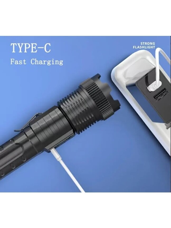 USB-C įkraunamas LED prožektorius / žibintuvėlis 3