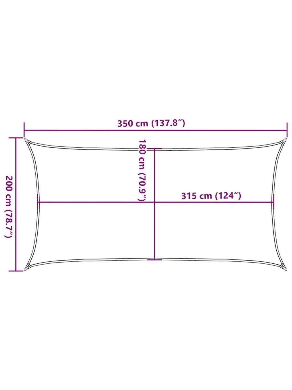Uždanga nuo saulės, baltos spalvos, 2x3,5 m, HDPE, 160 g/m² 9